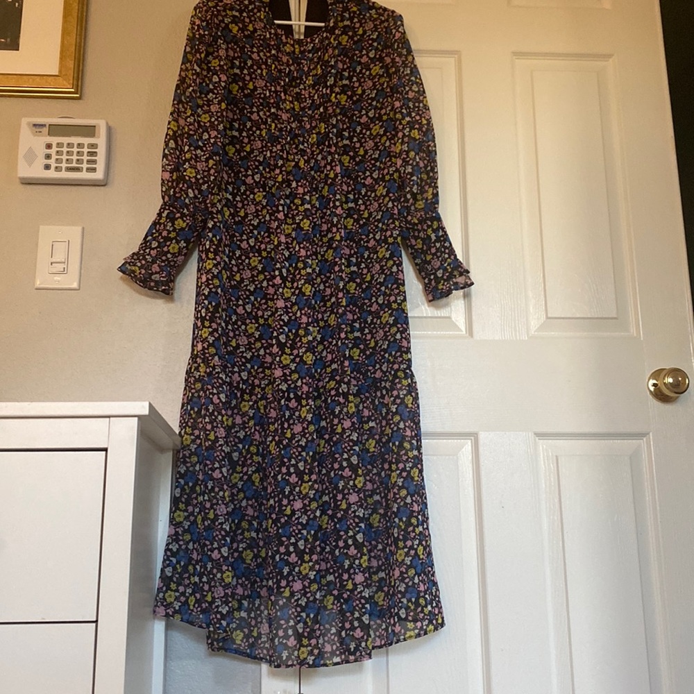 Mini floral print chiffon like maxi dress by Topshop.